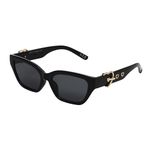 Betsey Johnson Women's Sunglasses, Black, 55 mm