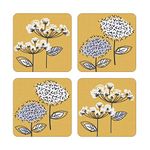 Cooksmart Pack of 4 Drink Coasters | British Designed Eco Cork Drinks Coasters For Modern Homes | Coasters For Drinks For All Types of Cups & Mugs - Retro Meadow