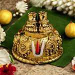 Lord Balaji Charan Paduka with Shanku & Chakra Namam | Lord Venkateswara Feet Idol for Car Dashboard, Pooja Room, Home Decor & Office Desk | Venkateshwara Swamy Murti |
