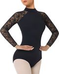 Mulnall Women's Turtleneck Dance Ballet Leotard With Durable Lace for Adult Gymnastic Dancewear(UK7029-06-M)