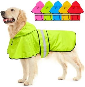 Dolitego Dog Raincoat - Reflective Dog Rain Coat, Waterproof Dog Jacket, Adjustable Dog Rain Jacket with Hoodie, Lightweight Dog Poncho Slicker for Small Medium Large Dogs (X-Large, Green)