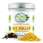 Organic Bee Pollen 500mg Capsules By The Natural Health Market • Soil Association Certified Organic Non-GMO No Magnesium Stearate (90 Capsules)