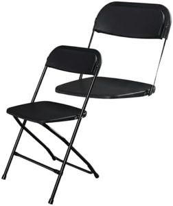 Sornyix 10 Pack Black Event Chair, Steel Frame Plastic Seat for Indoor Outdoor Use, 350 lbs Capacity, Stackable Foldable Design