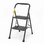 HBTower Step Ladder, 2 Step Stool for Adults, 2 Step Ladder Folding Step Stool with Cushioned Handle, 330 lbs/150 kg Capacity, 2 Step Ladder with Wide Anti-Slip Pedal Ergonomic Design
