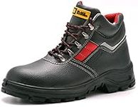 Black Hammer Mens Safety Boots Leather S3 SRC Black Steel Toe Cap Work Shoes Ankle 5993 (8 UK)