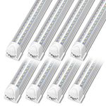 Kihung (8 Pack) LED Shop Light 4ft, 40W 5200LM 6000K (Super Bright White), V Shape T8 LED Tube Light, Clear Cover, 4 Foot Strip Light Fixture for Garage Warehouse Workshop Basement