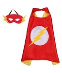 linenaffairs Fancy Dresses Superhero Costume_ Flash Cape + Eye Mask| Fancy Costume- Flash Style (Polyester Material), Universal Size For Kids| Color: Red - Pack Of 10