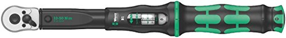 Wera Click Torque B 1 Adjustable Torque Wrench, 3/8" Square Drive, 10 - 50 Nm, 05075610001, Black/Green