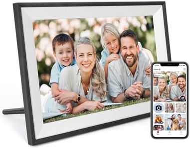 Digital Photo Frame 10.1 Inch WiFi Digital Picture Frame IPS HD Touch Screen Smart Cloud Photo Frame with 32GB Storage, Auto-Rotate, Easy Setup to Share Photos or Videos Remotely via AiMOR APP (Black)