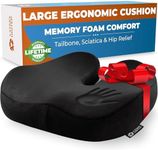 Seat Cushion for Office Chair - Tailbone Pressure Relief Cushion - Coccyx, Lower Back, Hip, Butt, Sciatica Pain Relief Pillow - Memory Foam Chair Cushions for Desk Chairs, Car Seats, Wheelchairs