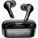 TOZO T9 True Wireless Earbuds Environmental Noise Cancellation 4 Mic Call Noise Cancelling Headphones Deep Bass Bluetooth 5.3 Light Weight Wireless Charging Case IPX7 Waterproof Headset, Black