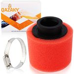 QAZAKY 38mm 39mm 40mm 1.5inch Red Double Foam Pod Performance Air Filter Cleaner 50cc -70cc 90cc 110cc 125cc 150cc GY6 Motorcycle ATV Scooter Quad Go Kart Moped Pit Dirt Bike Kawasaki Yamaha Suzuki