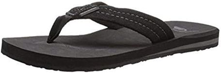 Quiksilver Men's Carver Suede 3-Point Flip-Flop, Solid Black, 11 M US