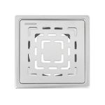 Johnson Curl 5x5 inches Square Floor Drain| SS304 Grade Floor Trap Jali/Drain Cover| Anti-Rust, Matt/Satin Finish | 2 Year Warranty (T3081S- Stainless Steel)