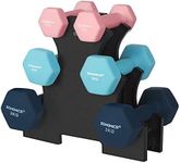 SONGMICS Hex Dumbbells Set with Sta