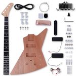 Leo Jaymz DIY Electric Bass Guitar Kits - Mahogany Body, Maple Neck and Ebony Fingerboard - Fully Components Included