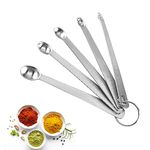 5 Pcs Premium Mini Stainless Steel Spoon Metal Measuring Spoons,5 Piece Set Stainless Steel Measuring Spoons,Mini Stainless Steel Measuring Spoons for Measuring Dry and Liquids,Solid