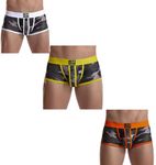 JOCKMAIL 3 Pack Mens Camoflage Underwear Boxers Sexy Classic Printed Camouflage Men Underwear Panties (463-White+Yellow+Orange,M)