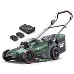 Webb Eco 40V (2 x 20V) Cordless Rotary Lawnmower, 43cm 17inch Cutting Width, 6 Cutting Heights, 50L Collection Bag and Easy Storage - Up to 1 Hour Runtime with 2 x 4Ah Batteries and Dual Charger