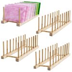 ILLUCKAI 8 Slots Organizer for Stained Glass Sheets Stained Glass Supplies Tools Stained Glass Storage Shelves Mosaic Glass Storage Racks (4Pack)