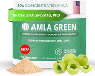 Amla Powder & Decaf Green Tea Superfood Supplement, 20x Ultra Concentrated Amla, Antioxidant Support, Made with Oolong Tea and Indian Gooseberries, Organic, Vegan, Decaf, 30 Servings