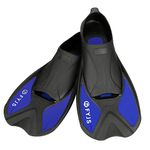 F FYJS Short Swim Fins,Travel Size Diving Flippers with Mesh Carrying Bag for Adult Men Women