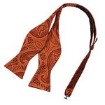 Epoint EBA2B04C Orange Paisley Silk Self-tied Bow Tie Classy For Man Bow Tie Fashion For Husband