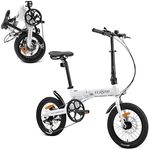 ECOSMO 16" Lightweight Alloy Folding City Bike Bicycle,6 Speeds, Dual Disc brakes, Folding Pedals - 16AF02W