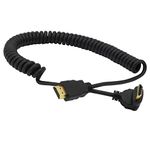 Right Angle HDMI Coiled Cable,270 Degree Upward Angle HDMI Male to HDMI Male Spring Spiral Cable Support 3D 1080P YOUCHENG for Camera, Monitor