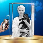 CAPTUR3D 3D Crystal Photo, Personalized Dog, Cat Gift, Your Photo, for Pet Lovers, Owners, 3D Laser Etched Picture, Customized