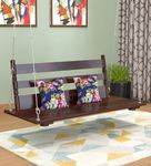 SIYA ART Indoor Hanging Wooden Swing for Living Room Patio Jhula for Home Garden Outdoor & Balcony (Walnut Finish)