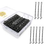 KANPRINCESS 100PCS 2Inches Hair Pins Kit Hair Clips Secure Hold Bobby Pins Hair Clips for Women Girls and Hairdressing Salon With Clear Storage Box(Black)