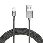Apple MFI Certified Lightning to USB Cable - Crave Premium Nylon Braided Cable 4 FT - Slate