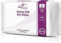 MediWipes Large Soft Dry Wipes, Pack of 100, Medical Velvet & Super Absorbent Wipes For Adults & Babies and Personal Care, Patient Care Homes Dry Wipes, Body Cleansing Wipes