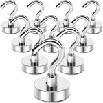 MIKEDE Magnetic Hooks Heavy Duty, 40 Lbs Magnetic Hooks for Cruise Cabins, Strong Magnets Neodymium with Hooks for Hanging, Magnetic Wall Hooks for Refrigerator, Locker Decoration, Workplace -10Pack