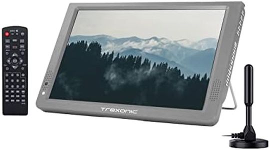 Trexonic Portable Rechargeable 14" LED TV in Gray with Amplified Antenna,TR-X14DGREY