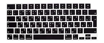 WYGCH Russian Keyboard Cover Skin for MacBook 2024-2022 Air 13.6" 15" M3 M2 A3113/A3114/A2681/A2941 and 2023-2021 Pro 14" 16.2" M3 M2 M1 Pro/Max A2918/A2992/A2779/A2780/A2991 EU Version