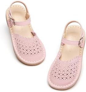 THEE BRON Girls Pink Closed Toe Sandals Toddler Summer Dress Shoes(AA426 Little Kid,Pink/11M)