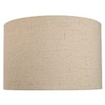 Contemporary and Sleek 14 Inch Taupe Linen Fabric Drum Lamp Shade 60w Maximum | 35cm Diameter | for Table/Floor Lamp or Pendant by Happy Homewares