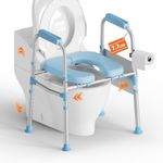 Raised Toilet Seat with Handles - Heavy Duty 350 LBS Capacity