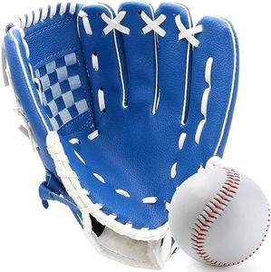 Baseball Glove,Baseball Softball Mitt,Ergonomic Design - Comfortable and Durable Mitt for Kids Youth Adults Training and Beginner (Blue White, 11.5 inch)