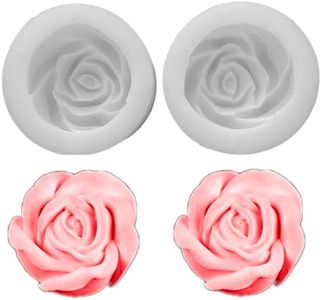LVDGE 2-Pack Rose Silicone Mold: Versatile for Candle, Cake, Soap & Aromatherapy Creations