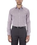 Van Heusen Men's Regular Fit Flex Collar Check Dress Shirt, Port, 16.5" Neck 32"-33" Sleeve