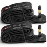 Fincci Pair 700 x 32c 35c 38c 48mm Schrader Valve Inner Tubes for Cycle Race Road Hybrid Touring Bicycle Bike (Pack of 2)