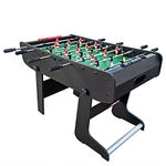 VIAVITO FT100X 4ft Folding Football Table Kids Adults Family Home Indoor Soccer Portable Foosball Arcade Interactive Classic Game Table, Accessories Included, Balls, Easy Grip Rods