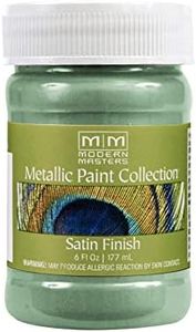 6 oz Modern Masters ME249 Teal Metallic Paint Collection, Satin Water-Based Decorative Metallic Paint