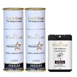 White Leaf Premium Herbal Smokes Cigarettes - Tobacco and Nicotine Free (Regular Flavored 2 Pack Of 10 Smoke, Shot -1)