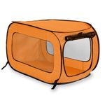 Beatrice Home Fashions Portable, Collapsible, Pop Up Kennel Travel Cat and Dog Crate, 32.5" L x 19.5" W x 19.5" H, Orange