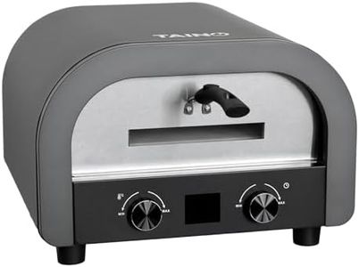 TAINO Pizzaofen elektrisch 2200W 1 Kammer Grillofen mit Glasfenster Pizzastein Schwarz