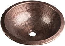 Monarch Abode 17094 Pure Copper Hand Hammered Rotunda Dual Mount Bathroom Vanity Sink (16 inches)